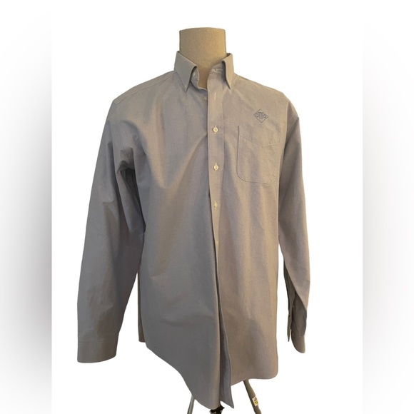 L.L. Bean blue cotton, button-down, long sleeve shirt.  Size 17 x 37.​ - Picture 1 of 7